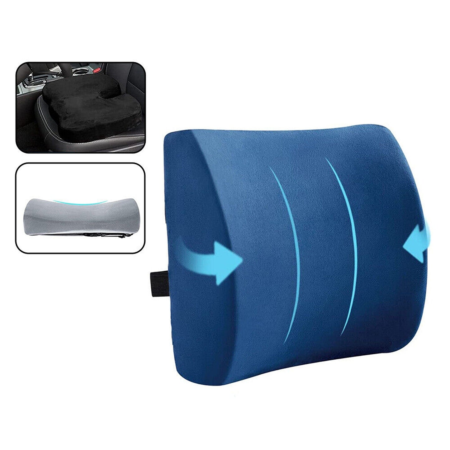 Orthopedic Lumbar Support Memory Foam Seat Cushion for Back Pain