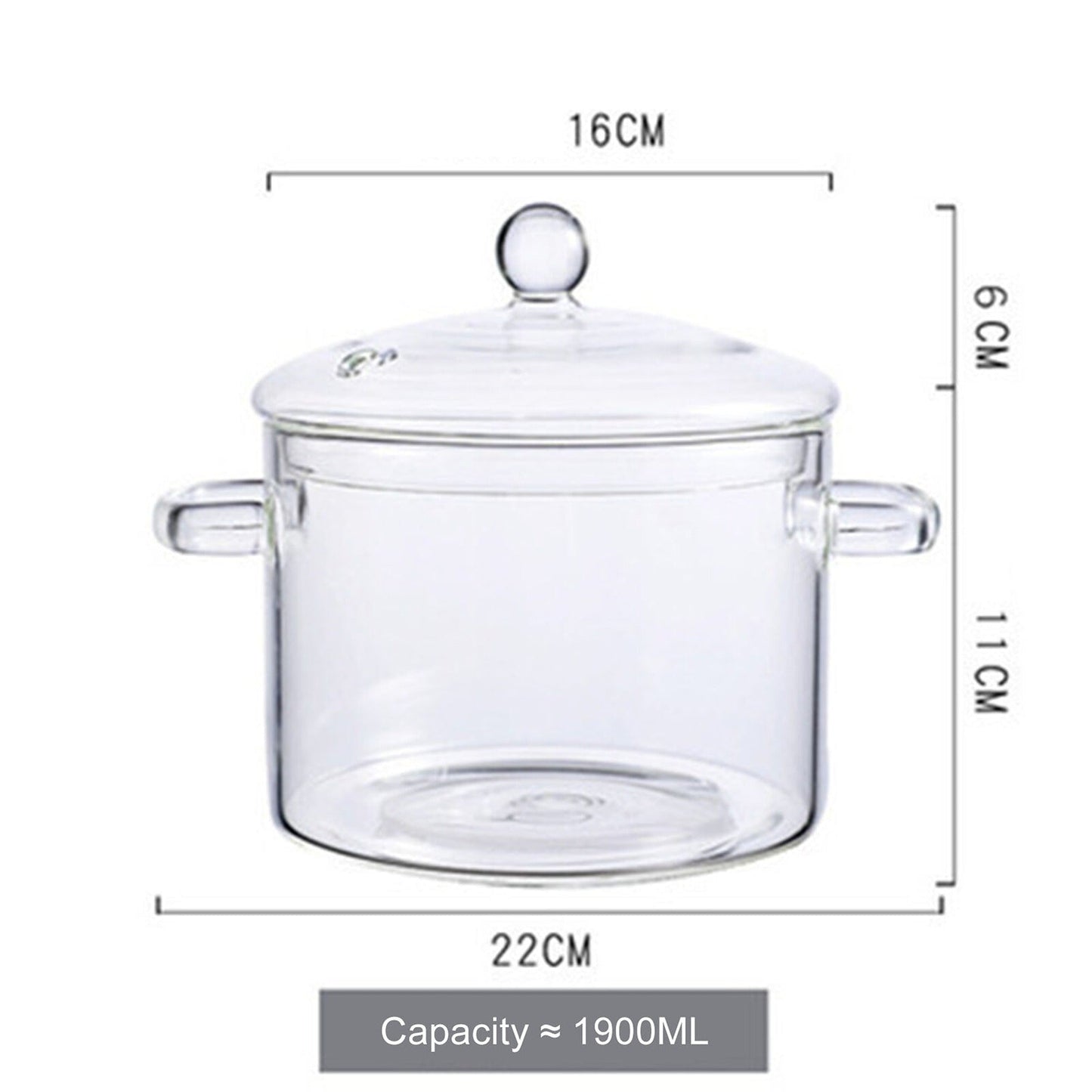 Explosion-Proof Glass Cooking Pot - Milk and Soup Pan