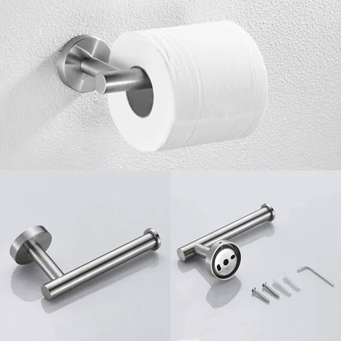 Wall Mounted Toilet Paper Roll Holder Rustproof Stainless Steel Storage