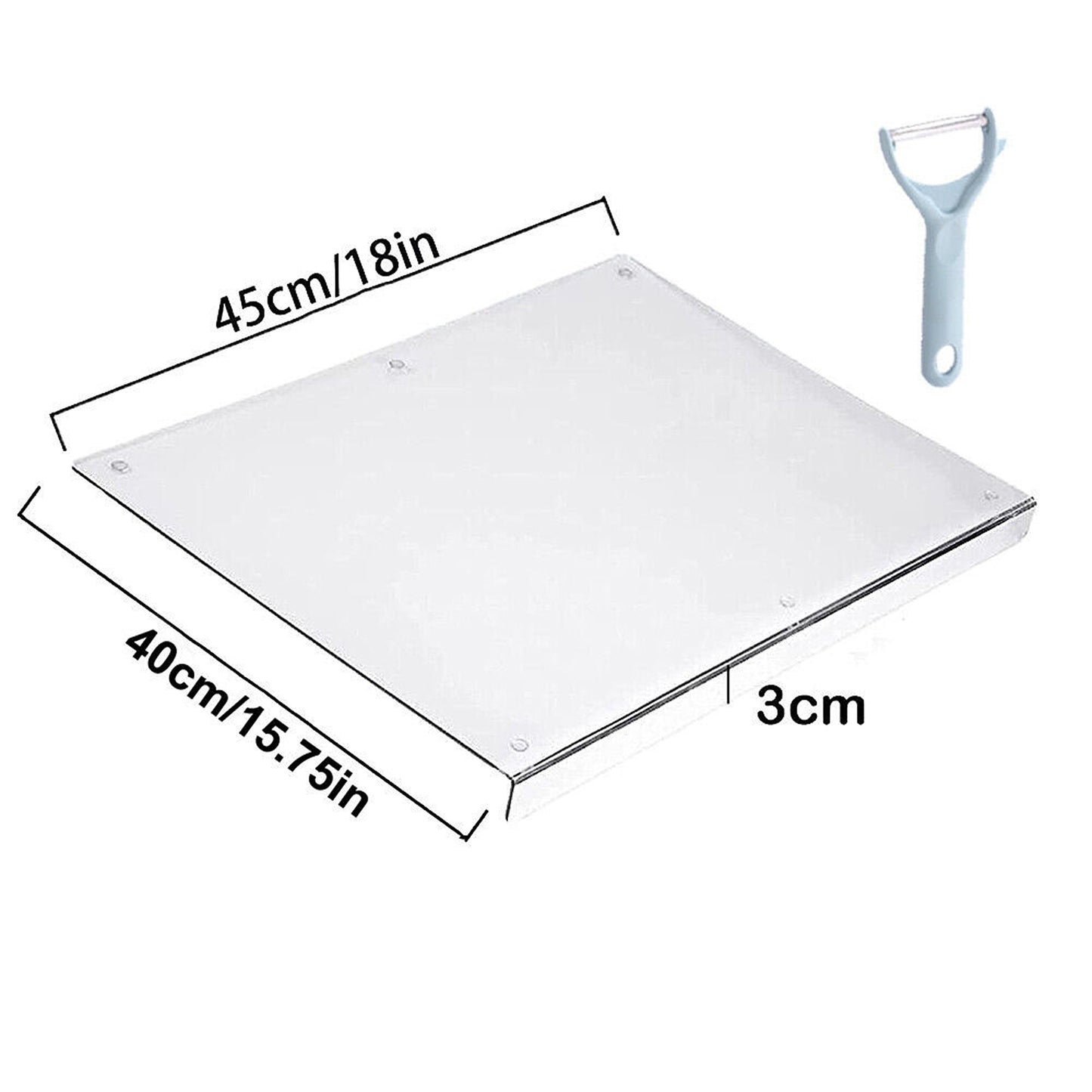 Kitchen Chopping Board in Clear Acrylic - Counter Top
