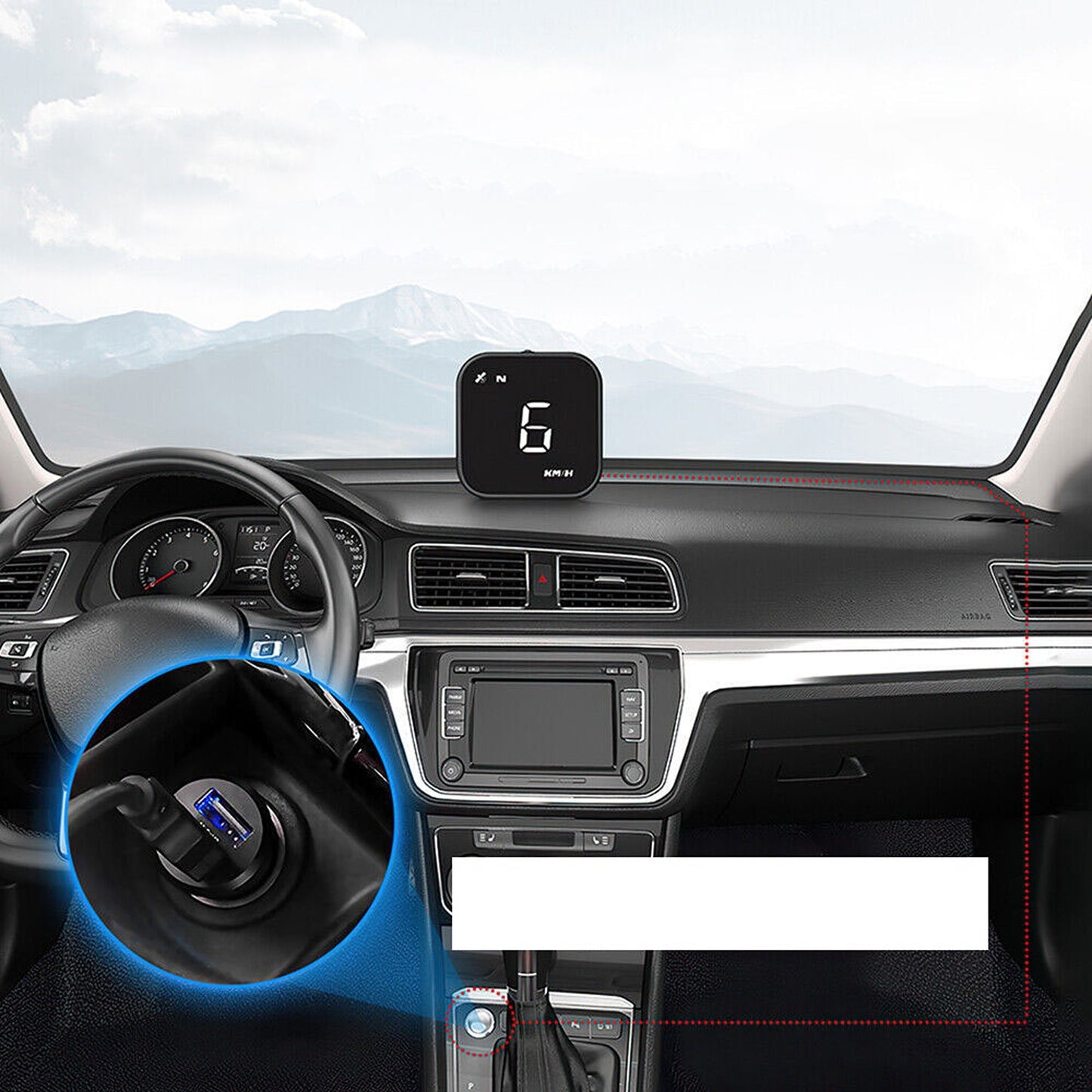 Universal Digital Car GPS Speedometer with HUD and Overspeed Alarm