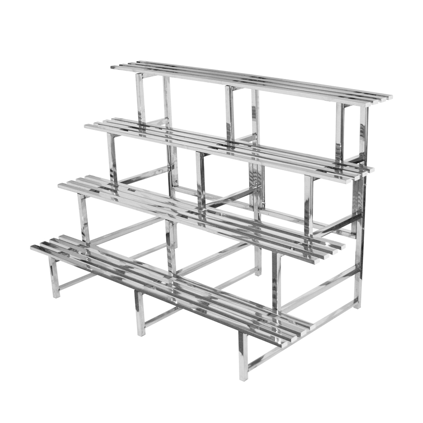Large Stainless Steel Plant Stand Chrome Garden Pot Rack