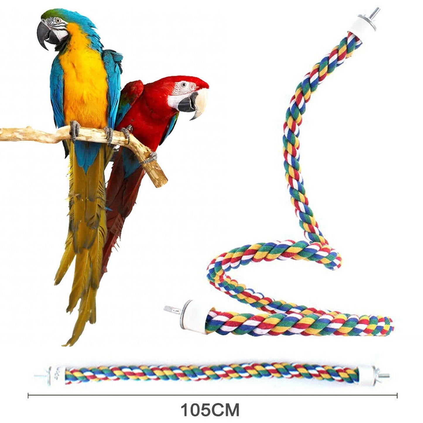 Colorful Bird Cage Comfy Rope Perches for Parrots and Pet Birds Toy