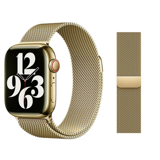 Gold Magnetic Stainless Steel Strap For Watch iWatch Band Series 9 8 7 SE 6 5 4