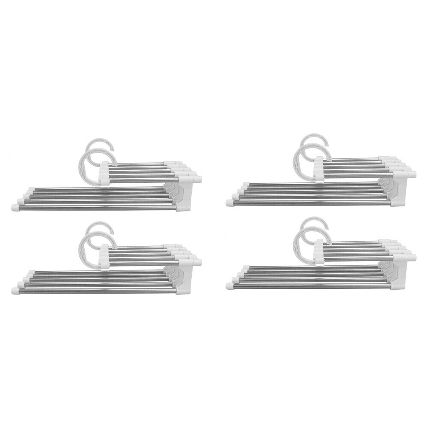 4pcs Stainless-Steel Multi-functional Pants Rack Magic Wardrobe Hanger