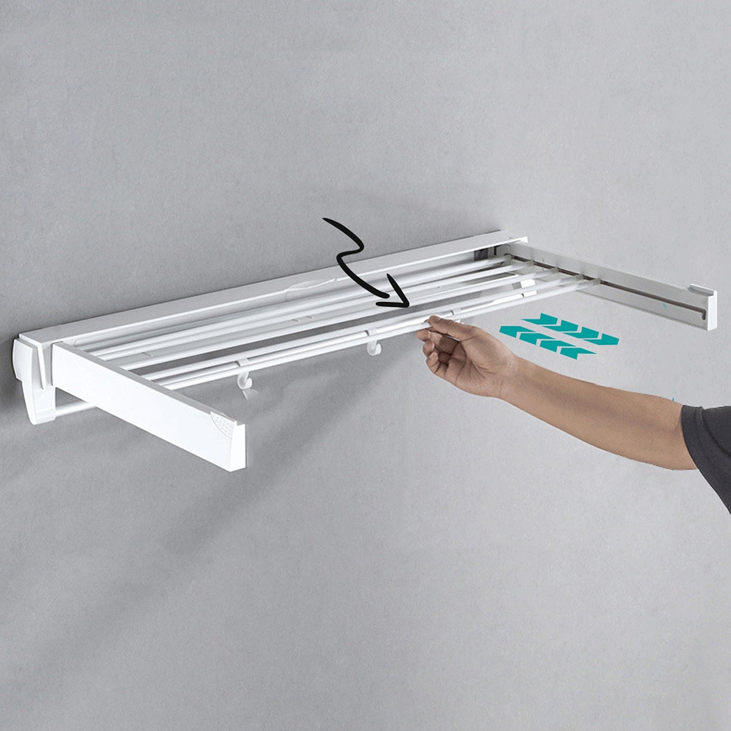 Wall-Mounted Laundry Drying Rack Foldable Clothes Airer for Indoor Outdoor