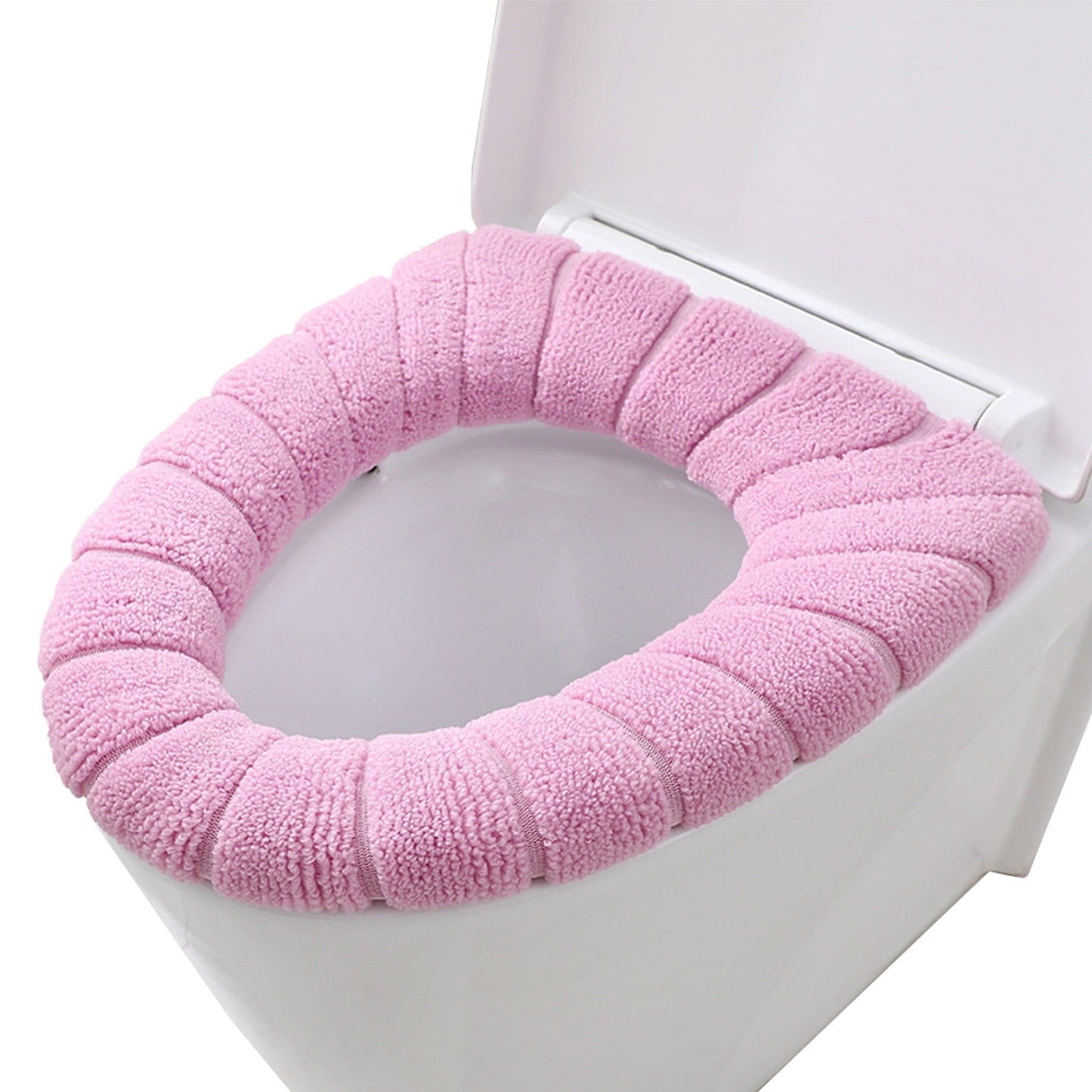 Toilet Seat Lid Cover with Soft Washable Cushion Bathroom Warmer Mat