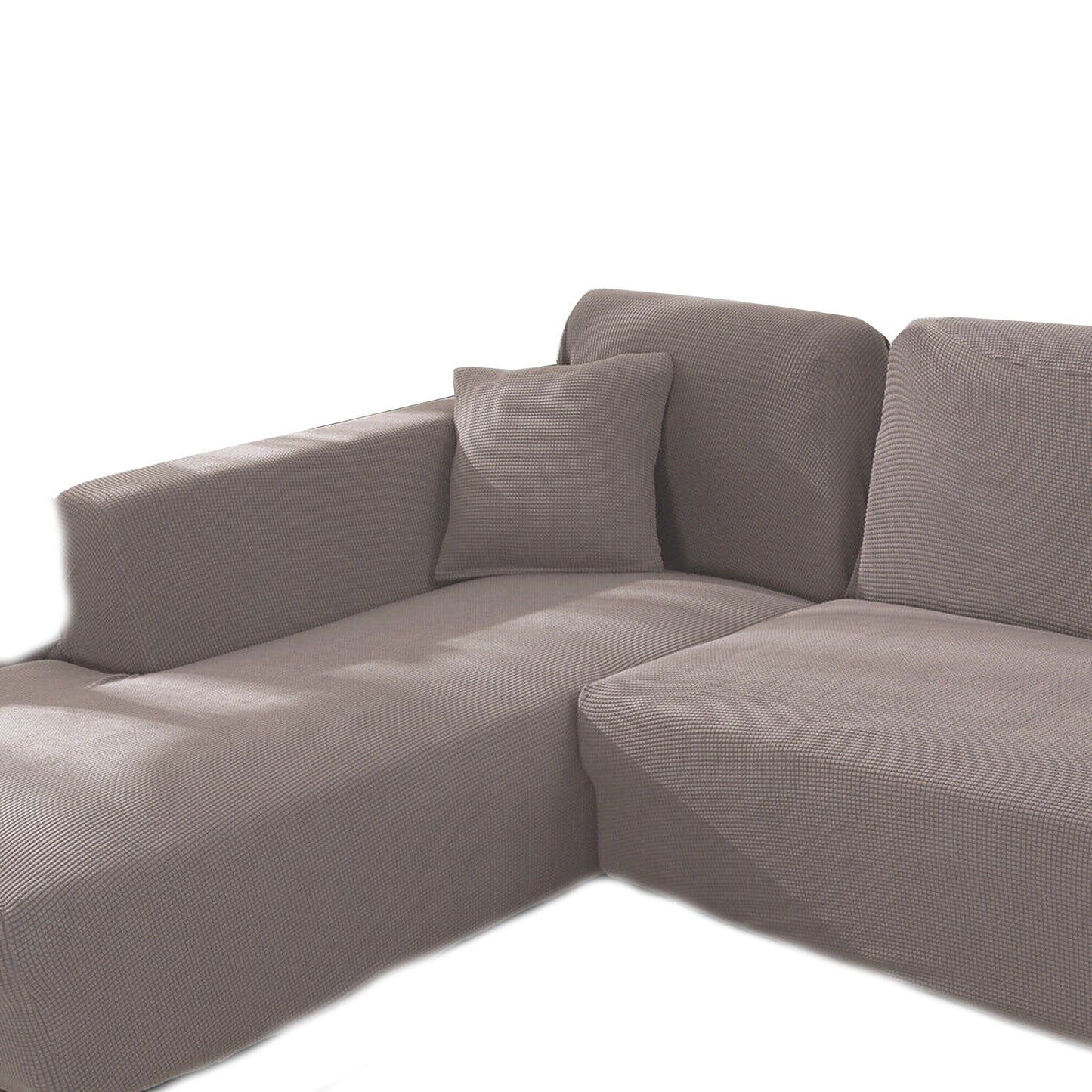 Khaki Super Stretch Sofa Cover Soft Thick Lounge Slipcover