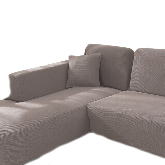 Khaki Super Stretch Sofa Cover Soft Thick Lounge Slipcover