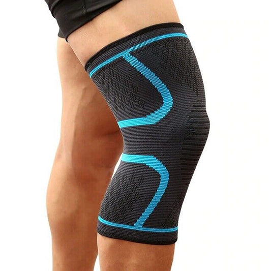 Blue Fitness Running Knee Pads with Elastic Support Braces