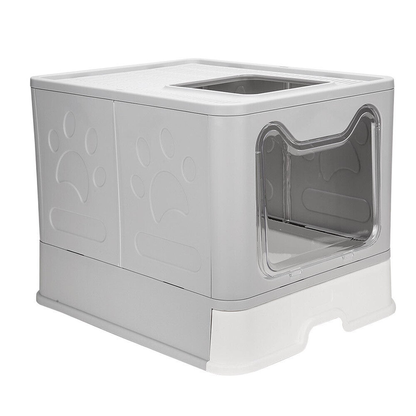 Large Covered Cat Litter Box Enclosed Kitty Toilet with Scoop and Drawer