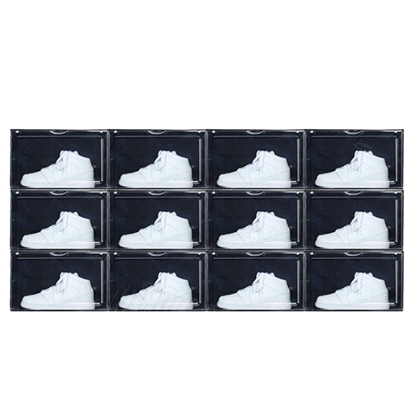 Black Acrylic Stackable Boxes for Premium Sneaker Display and Storage