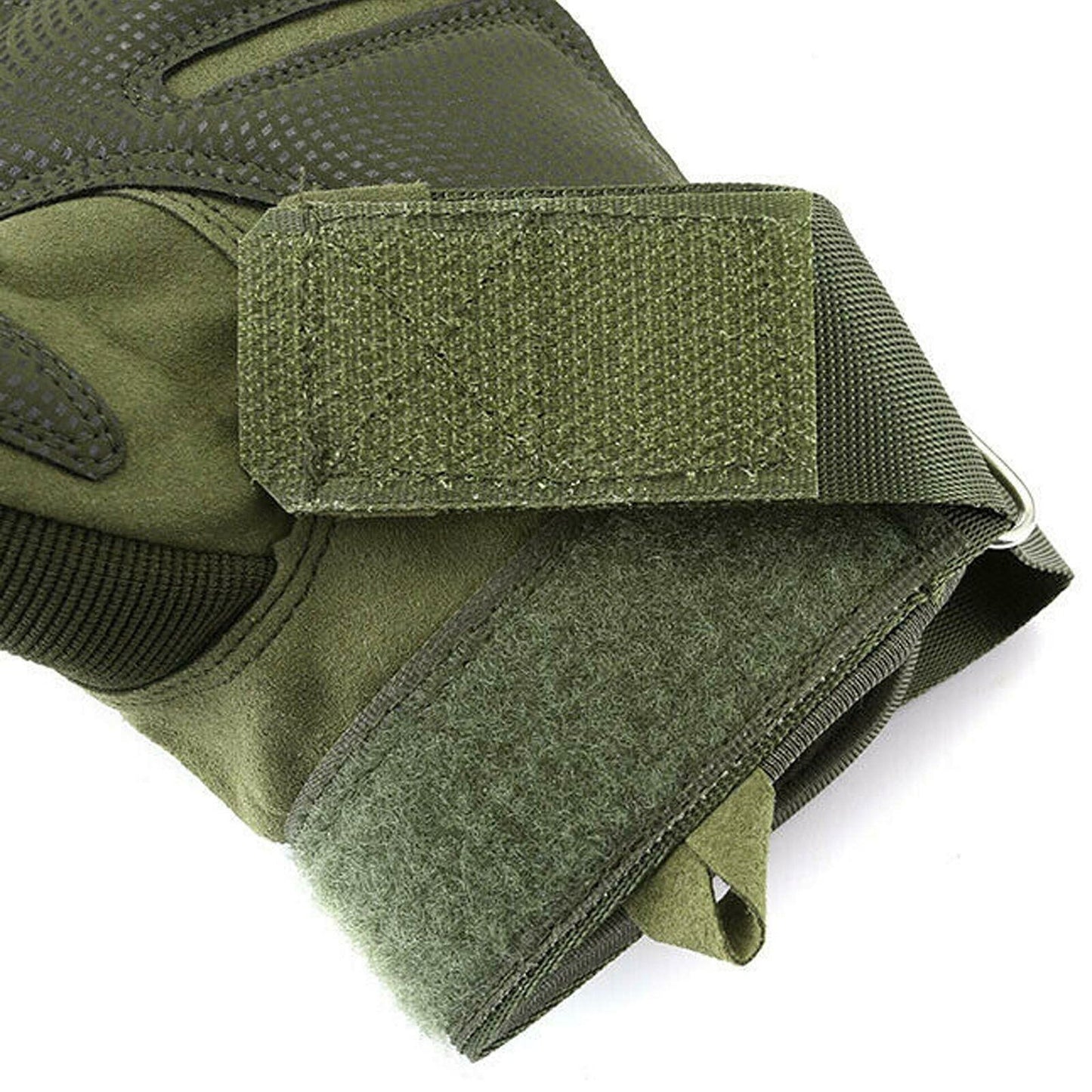 Army Green Tactical Fingerless Gloves Motorcycle Combat Sport Leather