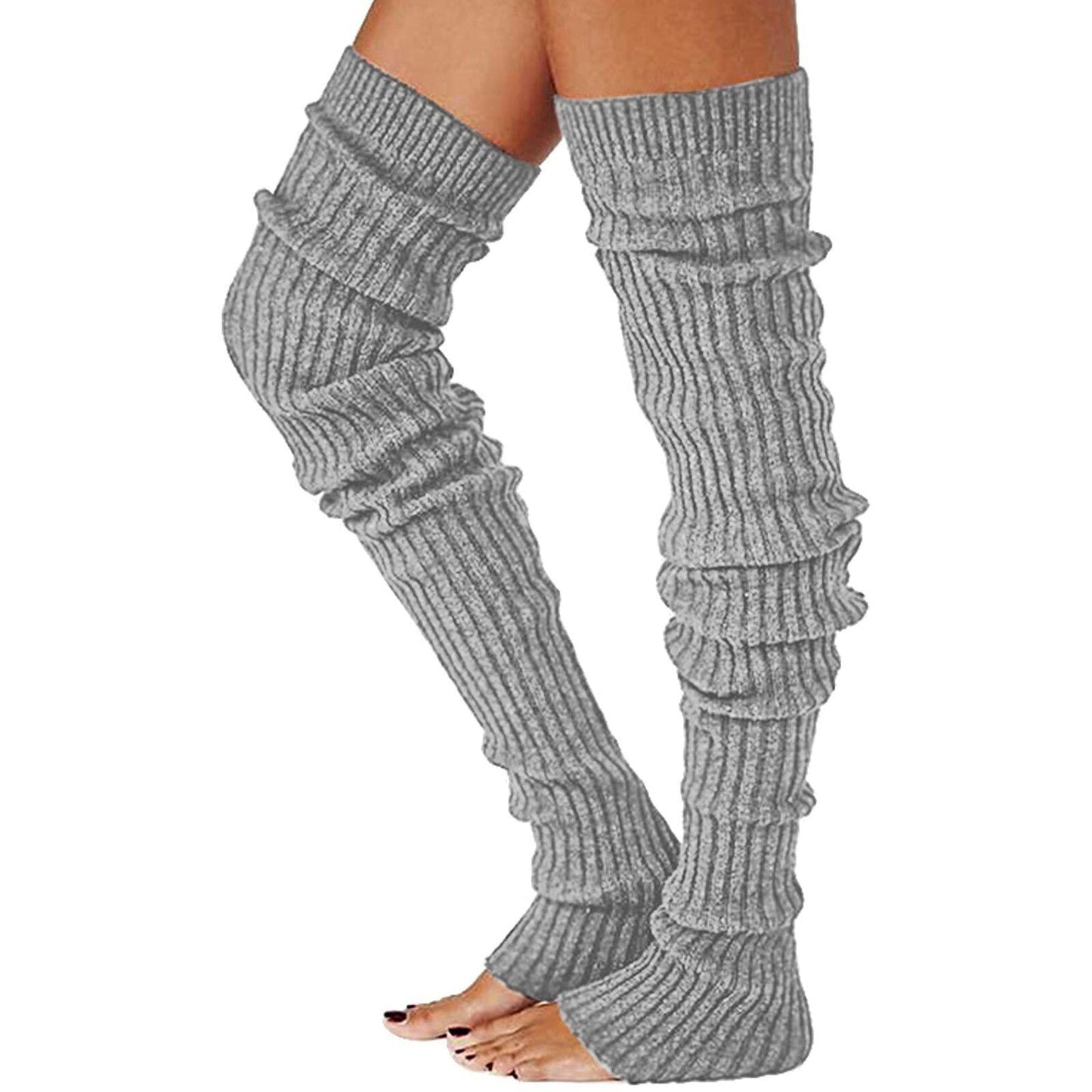 Women Knitted Crochet Thigh High Long Warm Bubble Socks