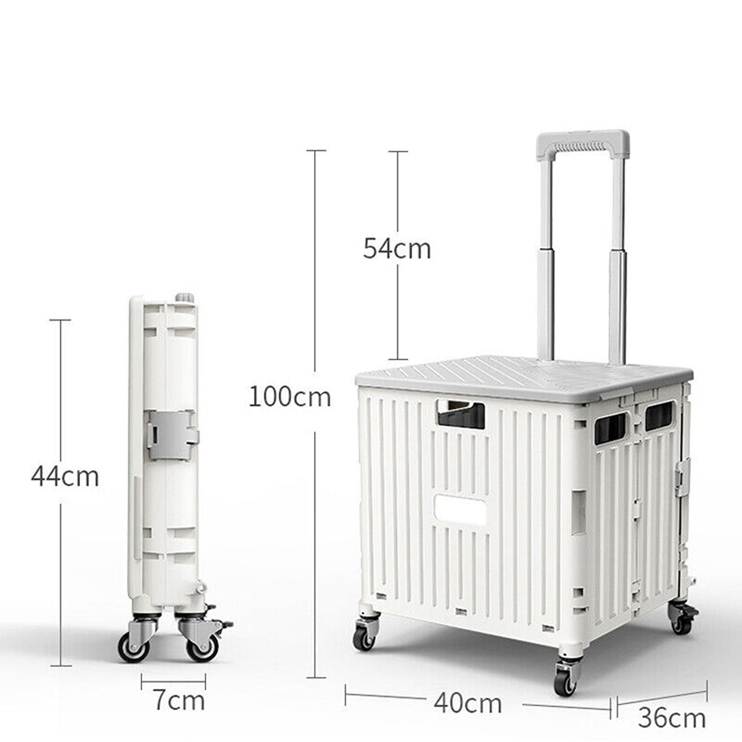 Foldable Grocery Shopping Trolley with 360 Degree Wheels and Lid