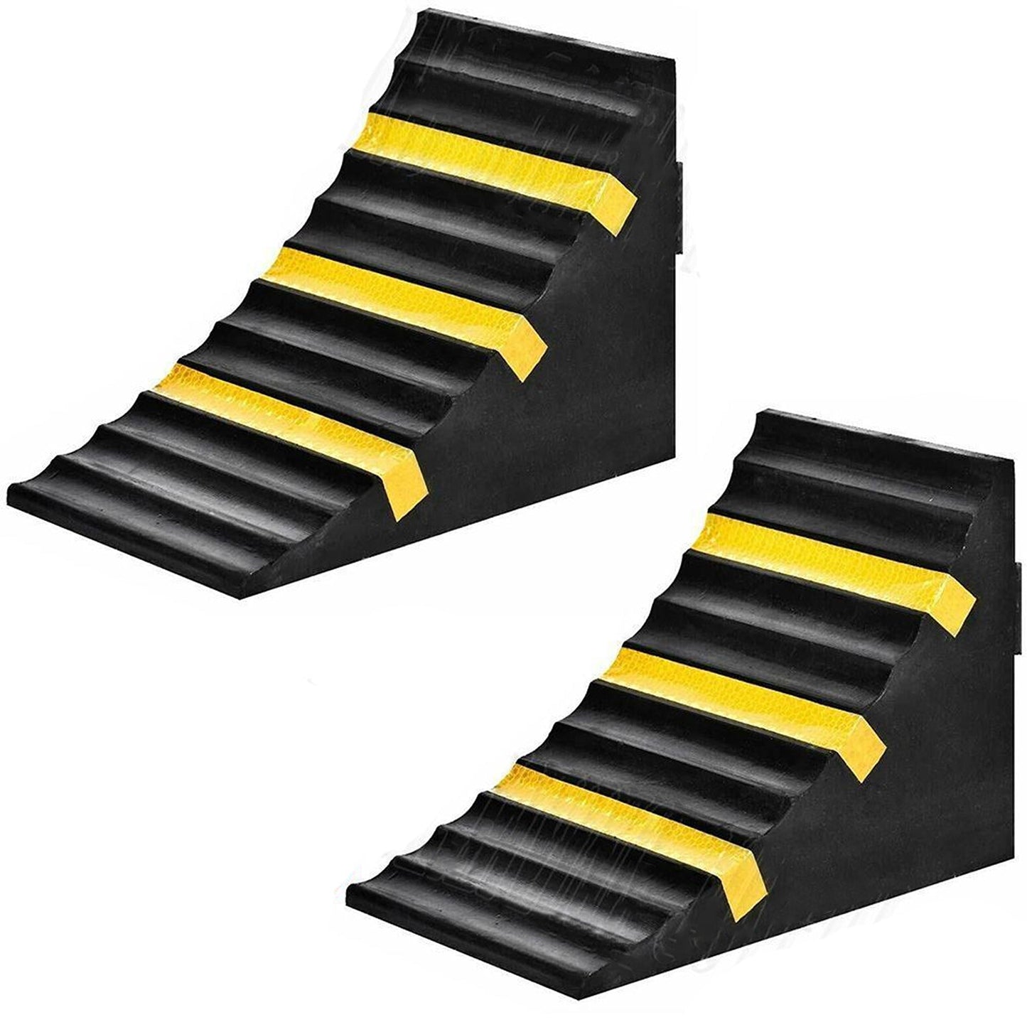 2pcs Rubber Wheel Chocks with Handle for Trucks Trailers Boats