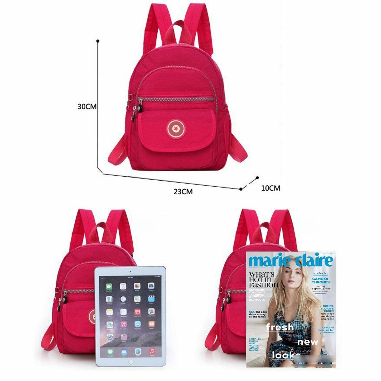 Casual Waterproof Nylon Rucksack Small Travel Backpack Women Shoulder Handbag