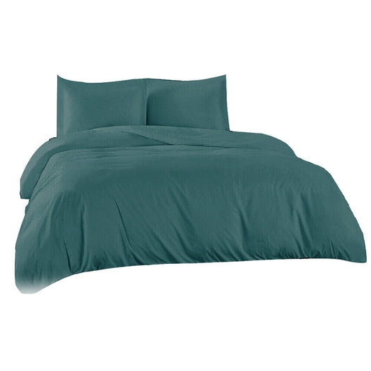Biscay Blue Ultra Soft Egyptian Cotton Duvet Quilt Cover Set with Pillowcases
