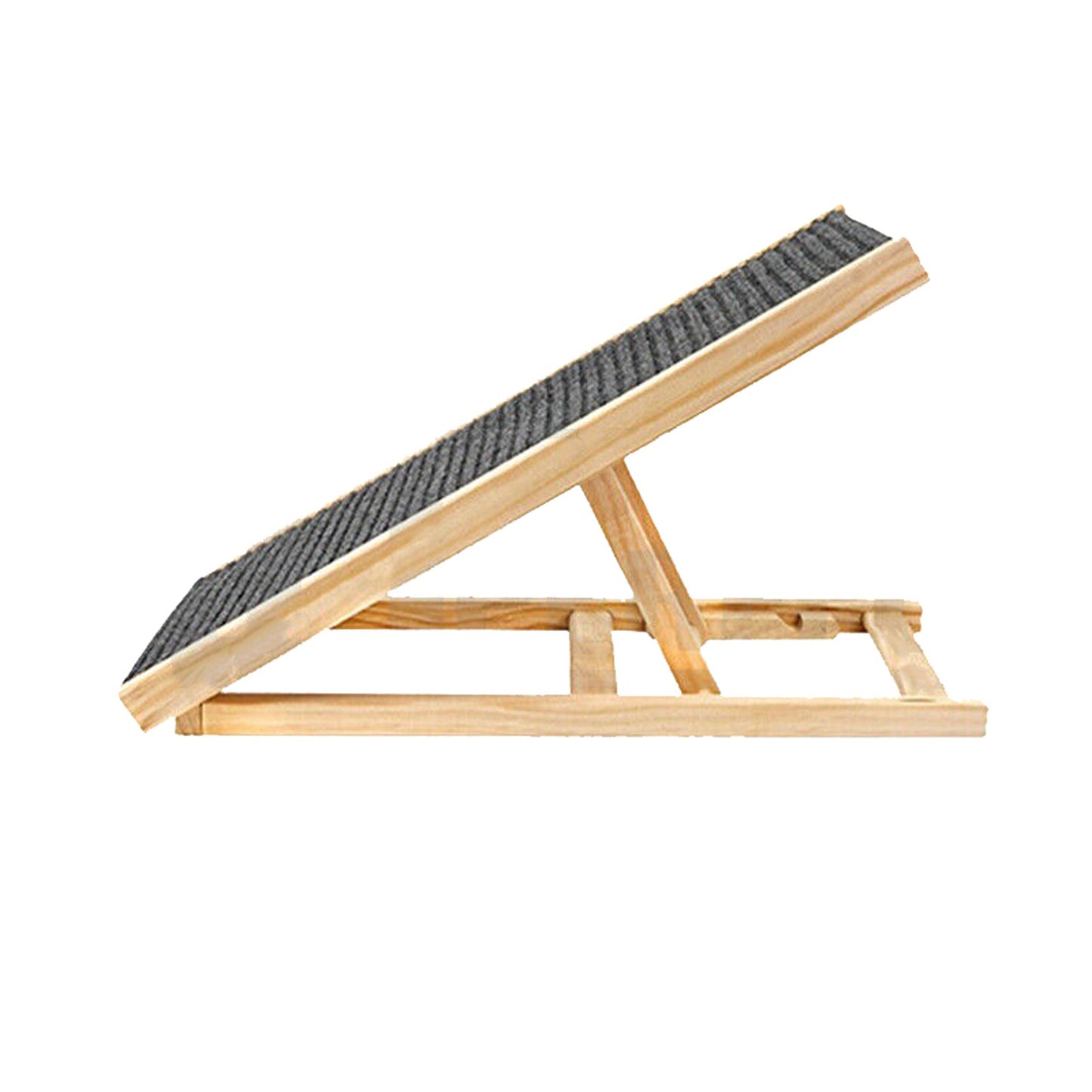 Adjustable Wooden Foldable Pet Ramp for Dogs Access to Bed Sofa Car