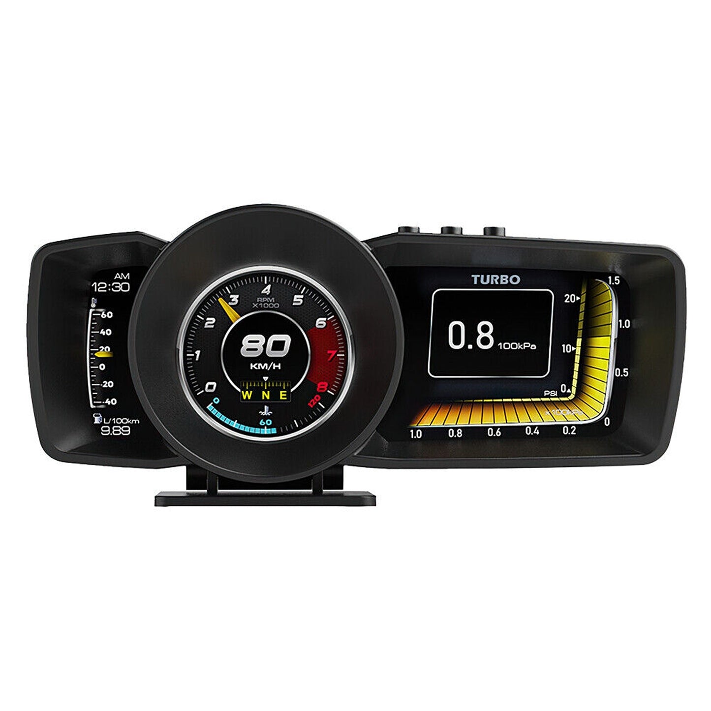 Smart OBD2 and GPS Car Gauge Digital HUD Display with Speedometer and Turbo