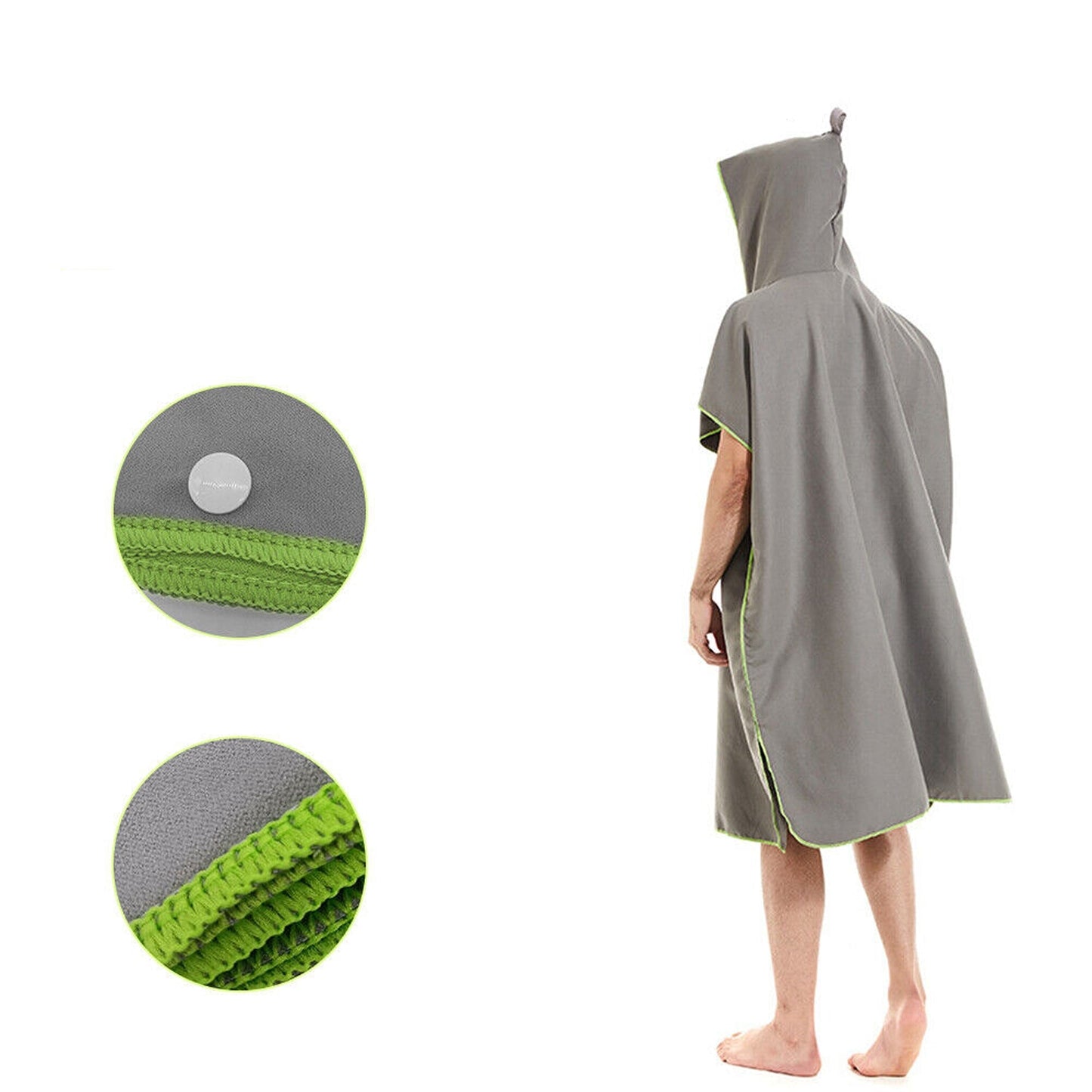 Quick Dry Beach Towel with Hooded Poncho Design for Adults