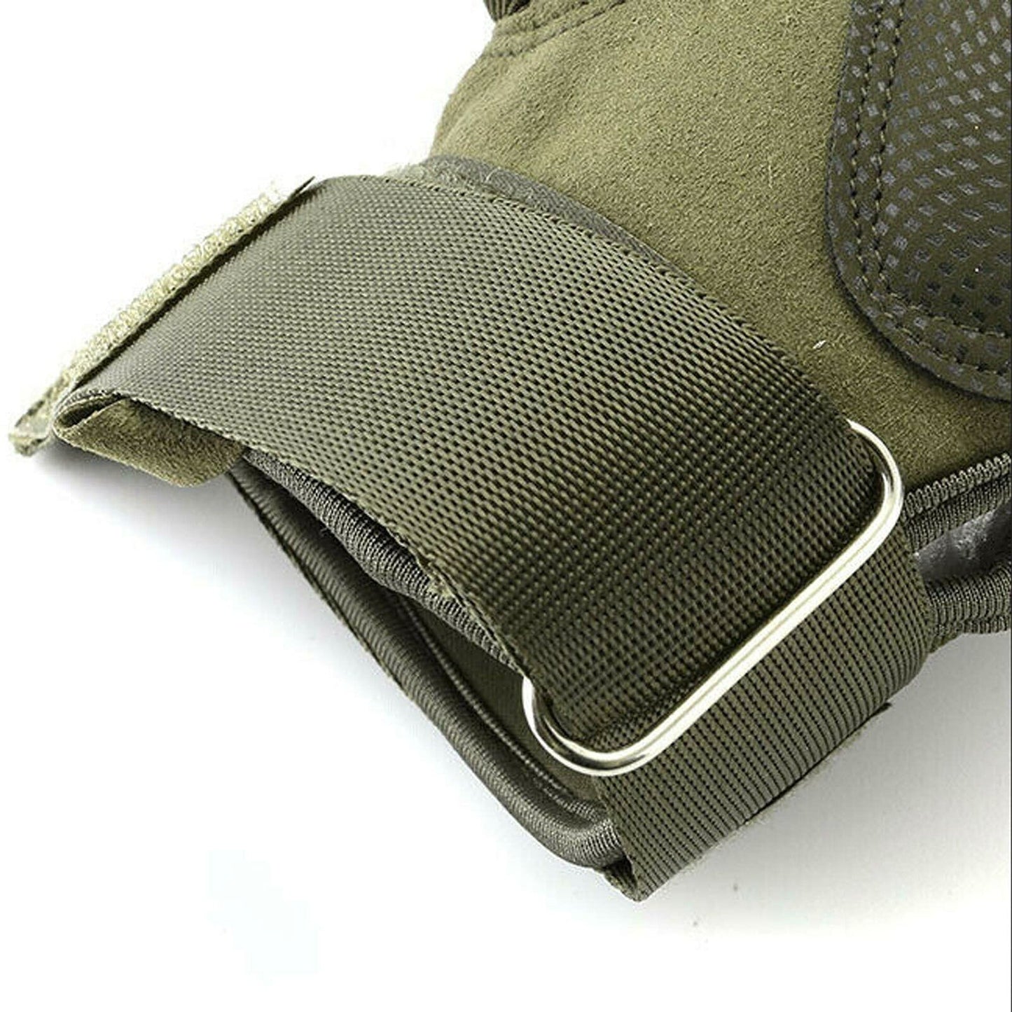 Army Green Tactical Fingerless Gloves Motorcycle Combat Sport Leather