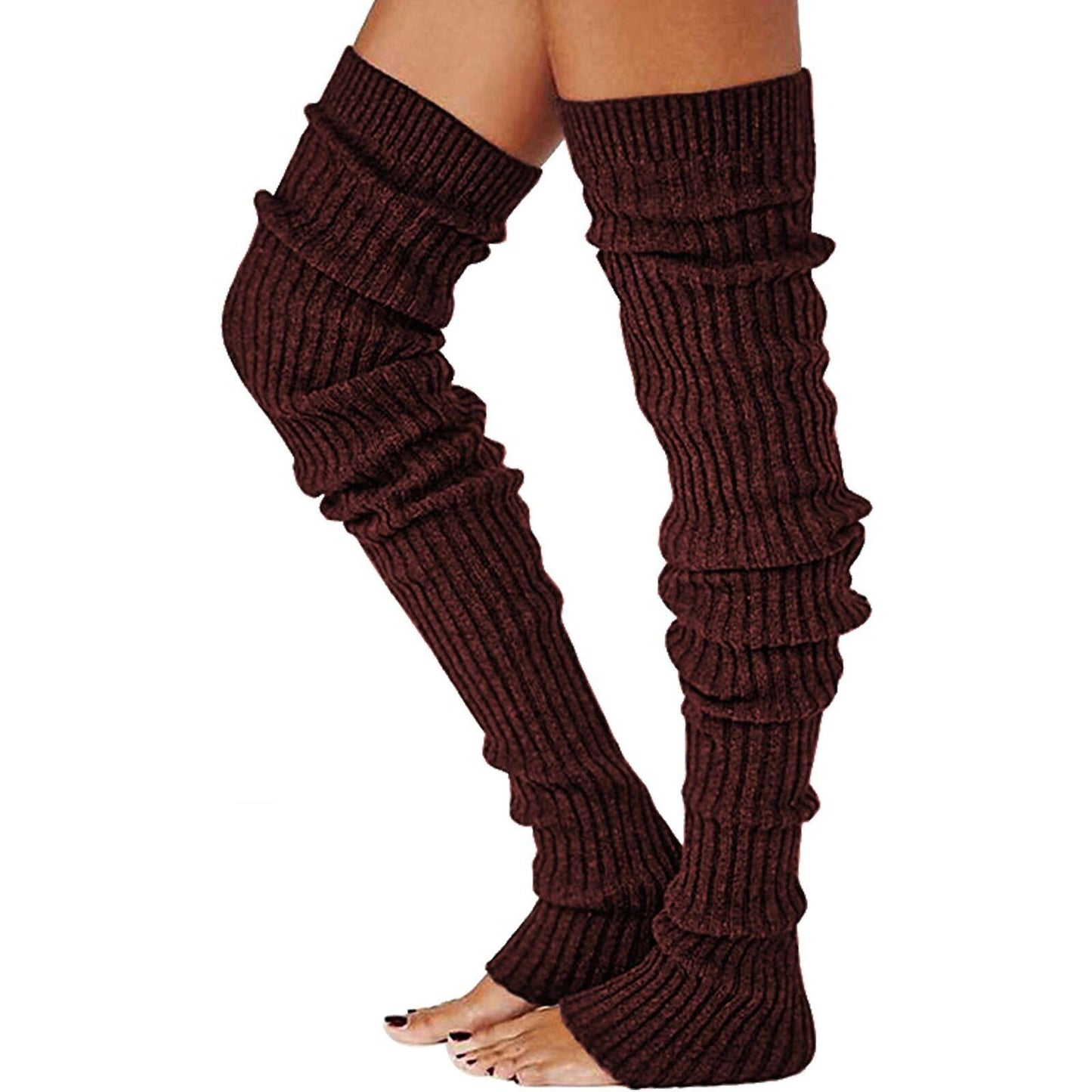 Women Knitted Crochet Thigh High Long Warm Bubble Socks
