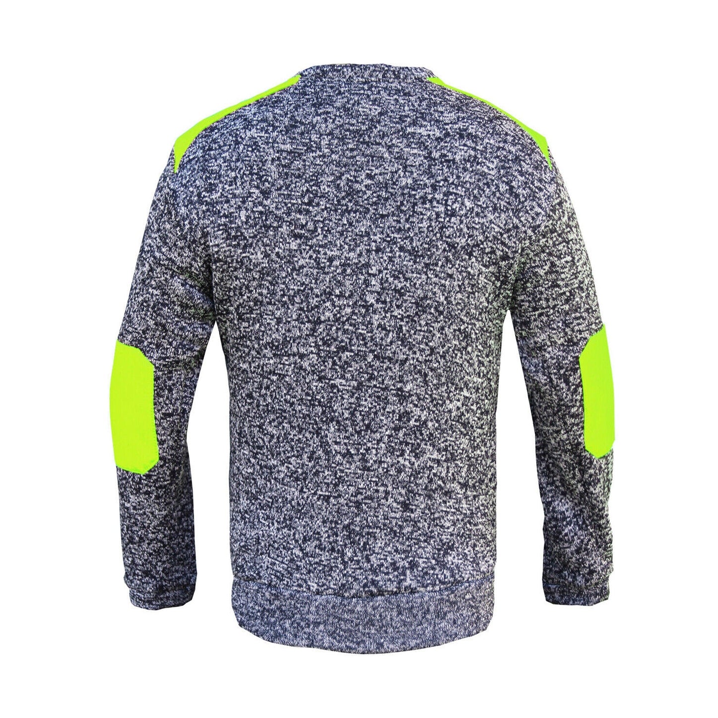 Navy Yellow Panel Zip Marble Body Work Jumper with Chest Pocket