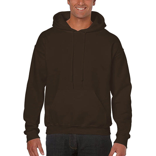 Brown Men Fleece Hooded Sweatshirt Gym Pullover Jumper