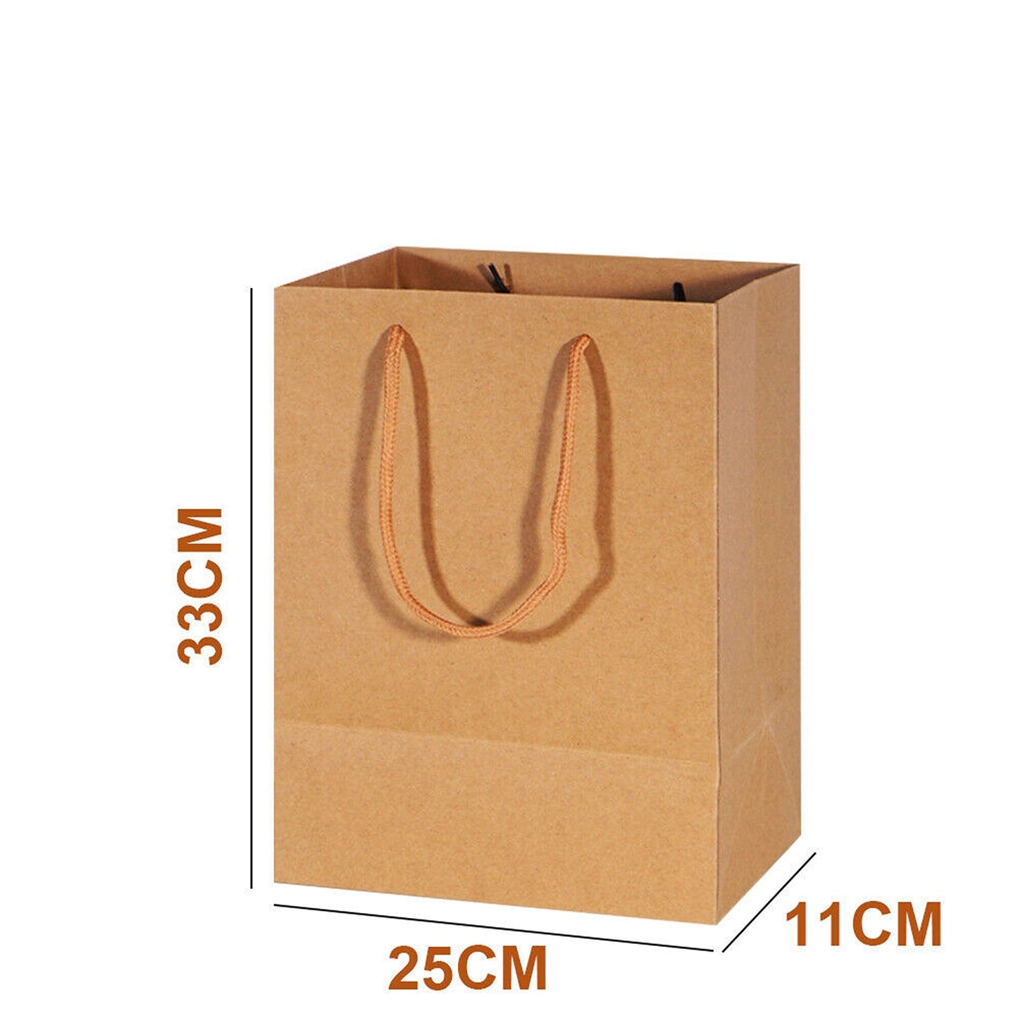 50pcs Bulk Kraft Paper Bags with Rope Handles Gift Shopping Carry Craft