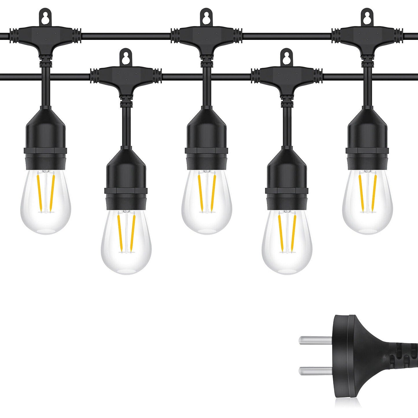 LED Festoon String Lights for Wedding Solar and Plug-In Connectable