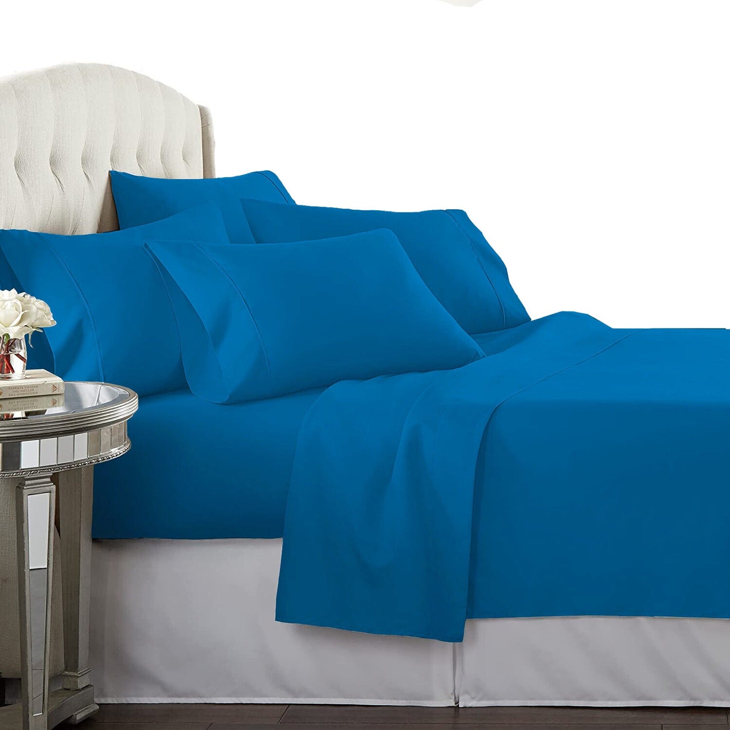 Biscay Blue All Size Sheet Set Egyptian Cotton Percale