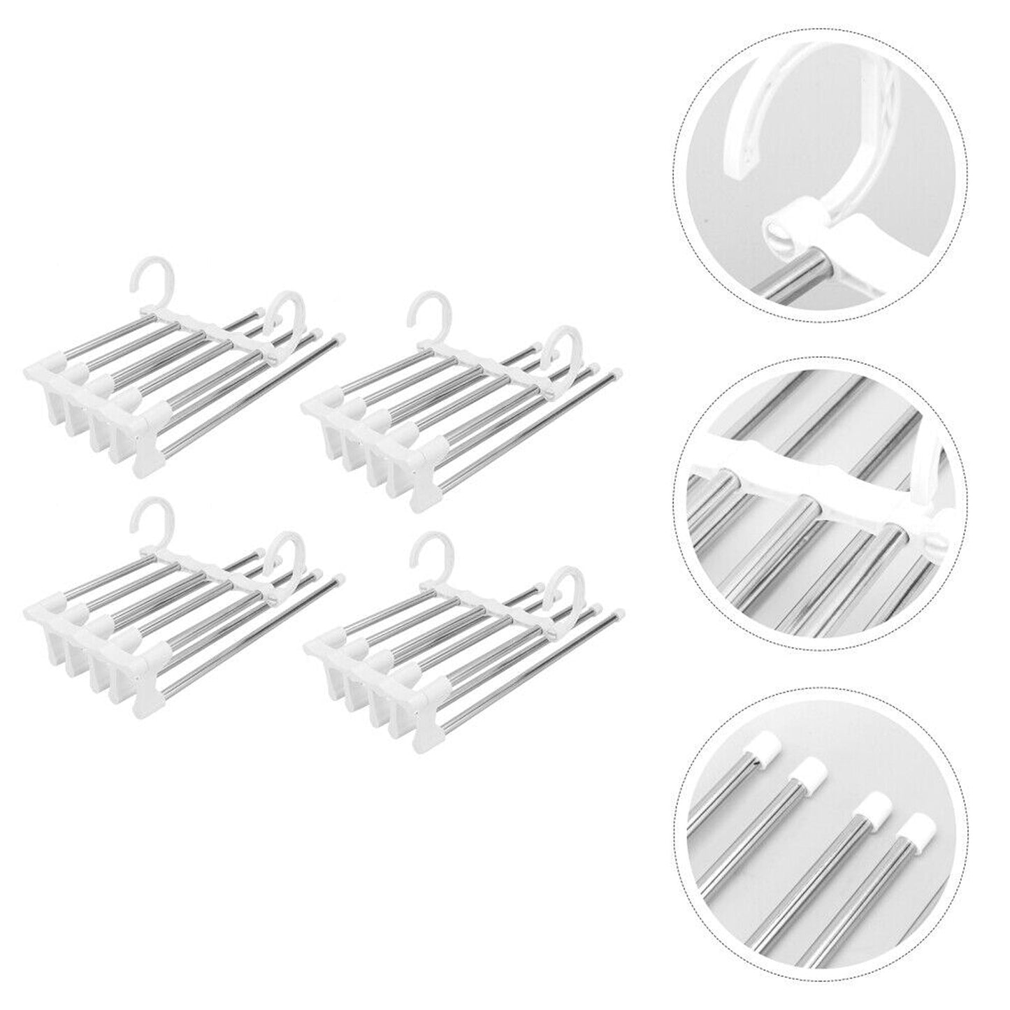 4pcs Stainless-Steel Multi-functional Pants Rack Magic Wardrobe Hanger