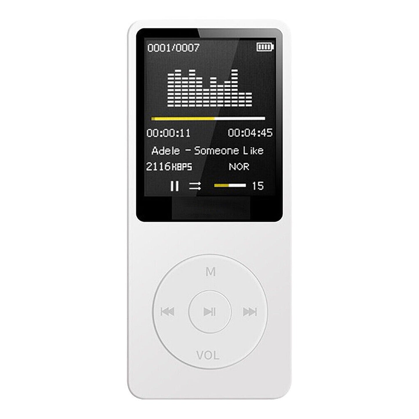 Portable MP3 Music Player with Rechargeable Battery and Audio Adapter