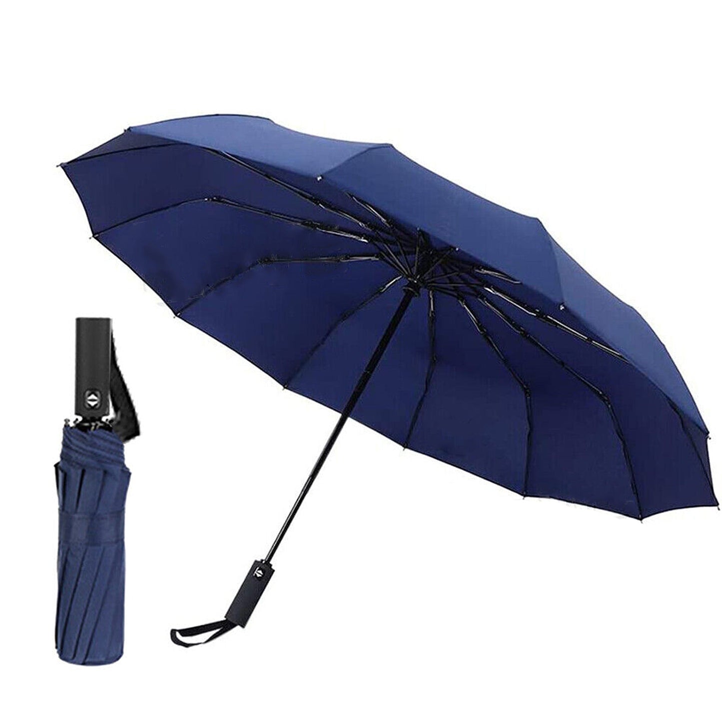 Compact Folding Umbrella Automatic Windproof With Fiberglass 12 Ribs