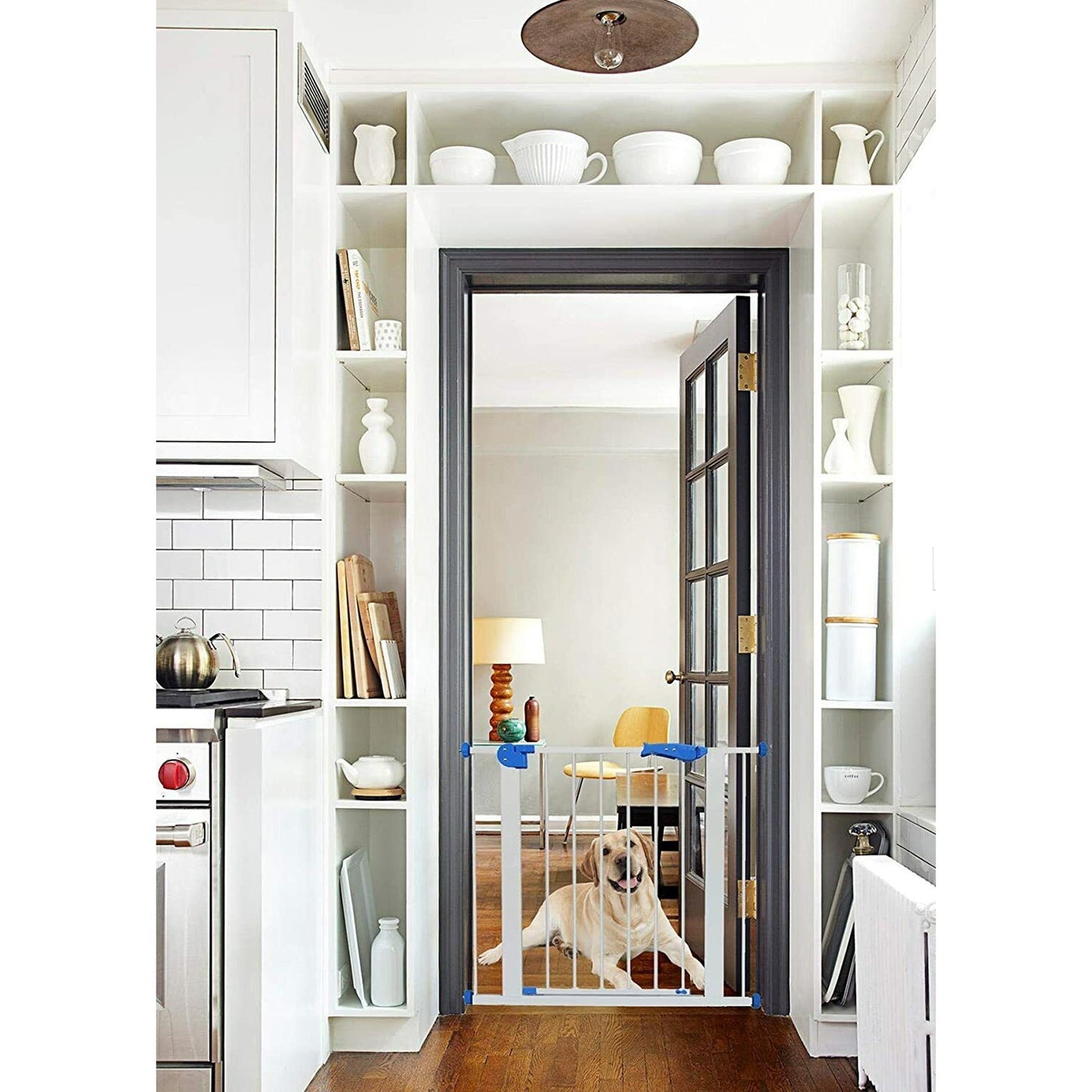 Wide Baby and Pet Room Divider Safety Barrier Gate with Adjustable Length