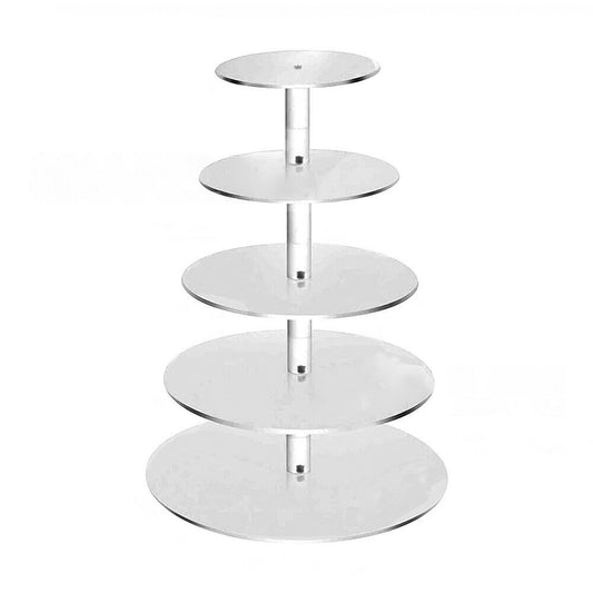 Acrylic 5-Tier Round Cupcake Stand Birthday Wedding Cake Holder