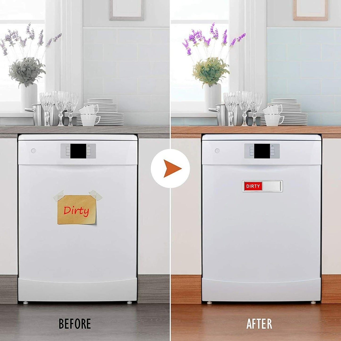 Dishwasher Status Magnet Indicator Clean Dirty Sign for Running Wash