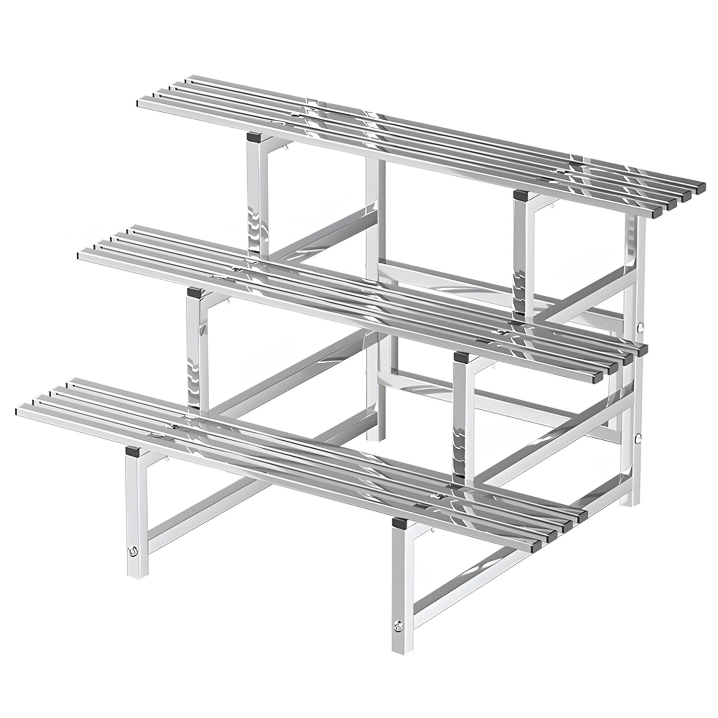 Large Stainless Steel Plant Stand Chrome Garden Pot Rack