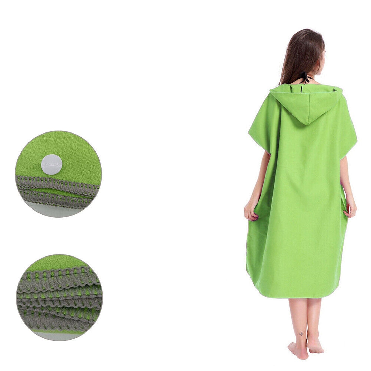 Quick Dry Beach Towel with Hooded Poncho Design for Adults
