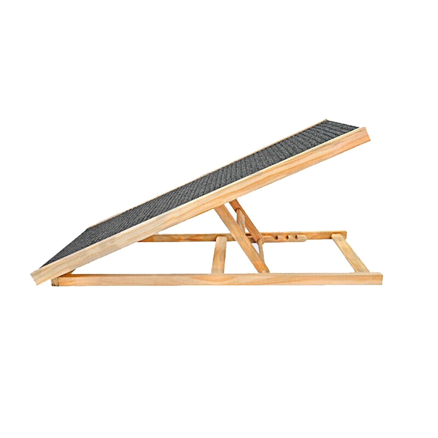 Adjustable Wooden Foldable Pet Ramp for Dogs Access to Bed Sofa Car