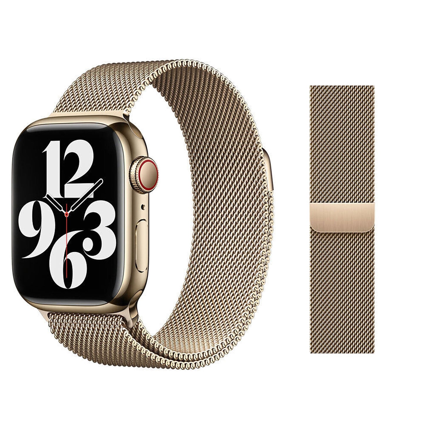 Champagne Gold Magnetic Stainless Steel Strap For Watch iWatch Band Series 9 8 7 SE 6 5 4