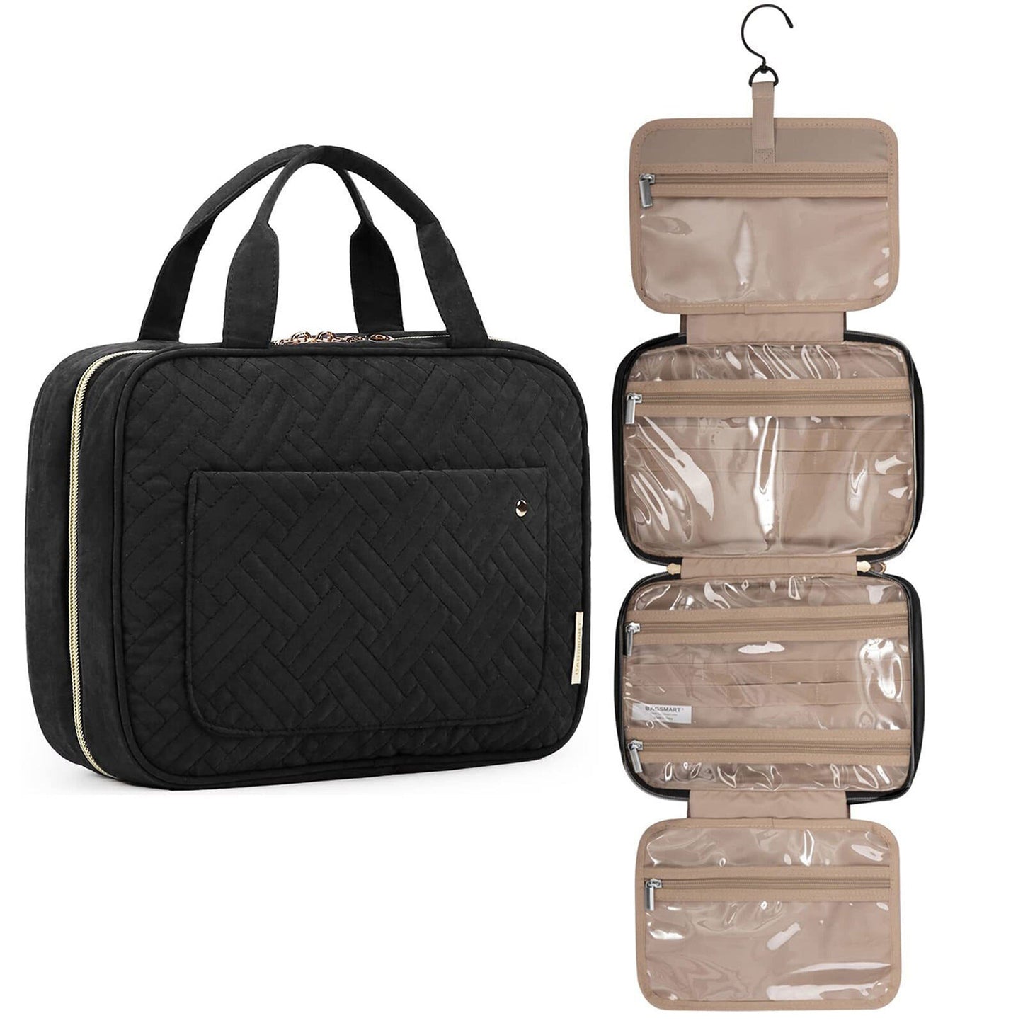 Large Travel Toiletry Organizer with Hanging Hook Cosmetic Makeup Bag