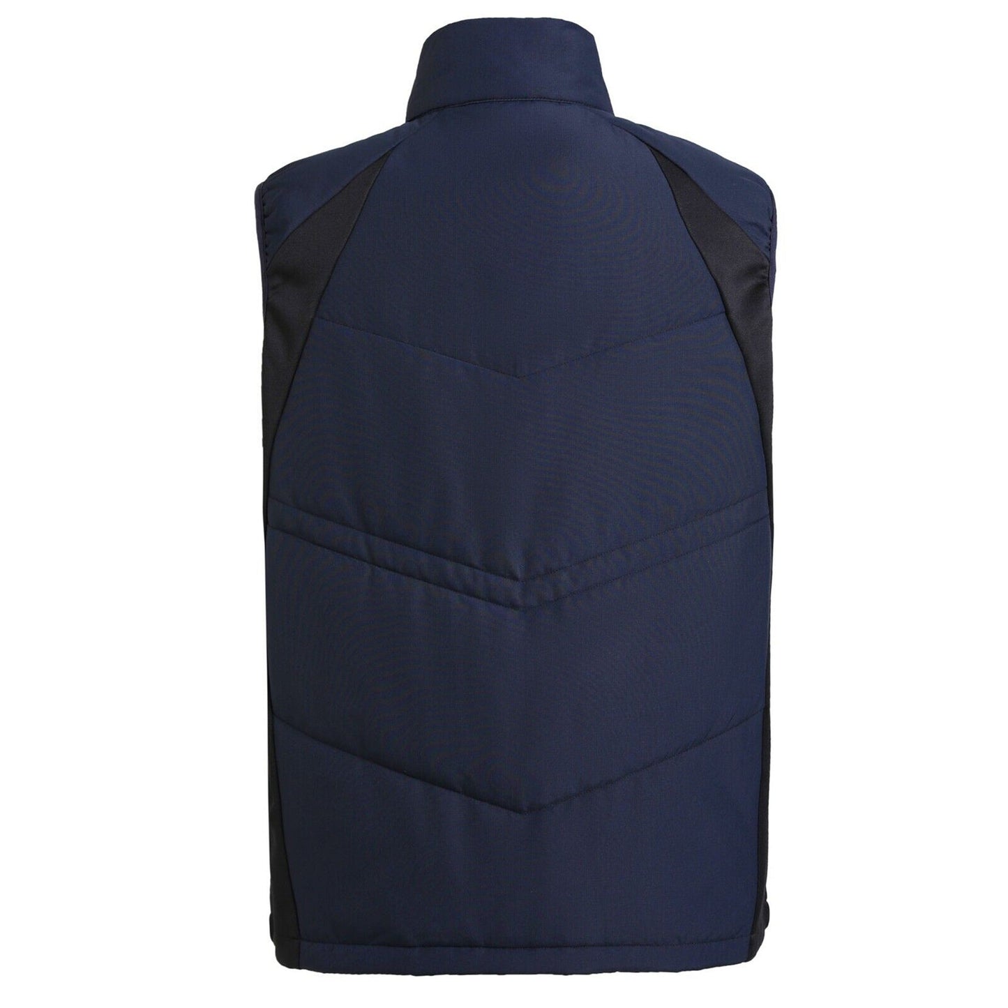 Navy Blue Vegan Active Puffer Vest Quilted Down-Free with Stretchy Panel