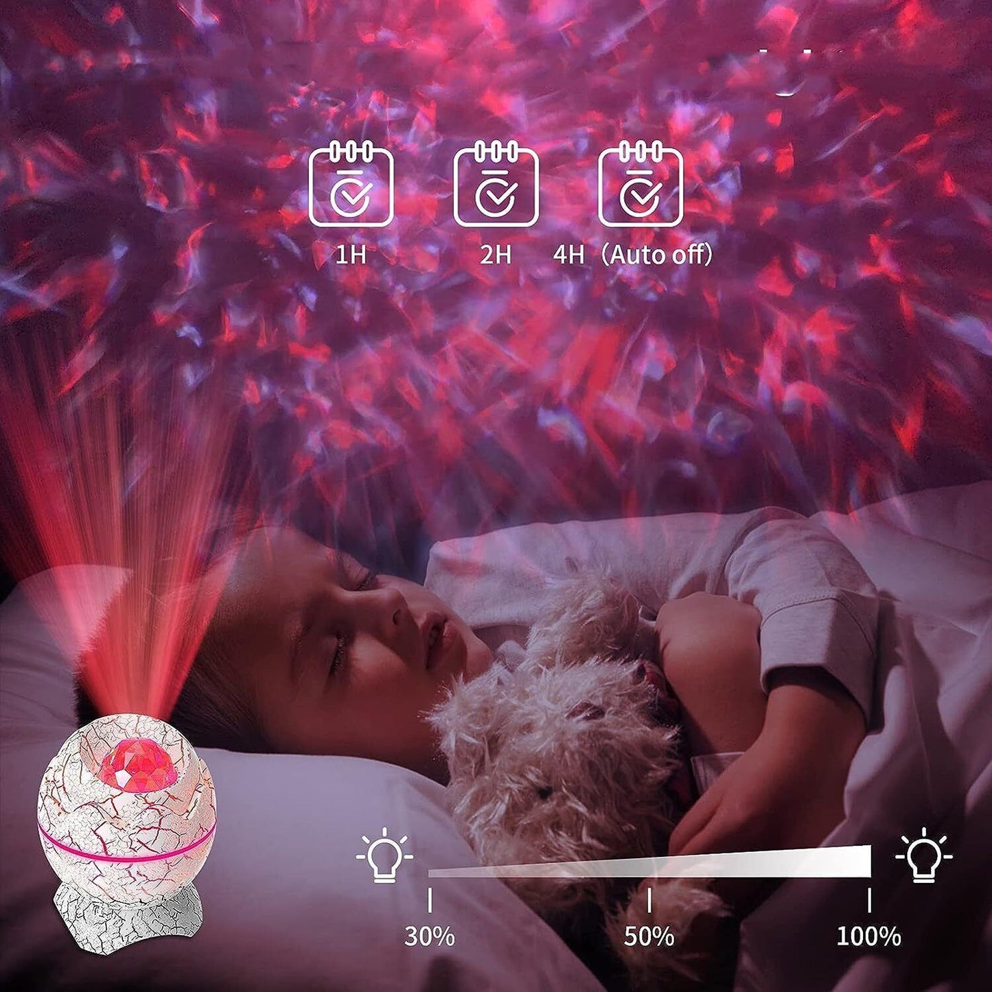 Dinosaur Egg Wireless Galaxy Star Projector with Music Player
