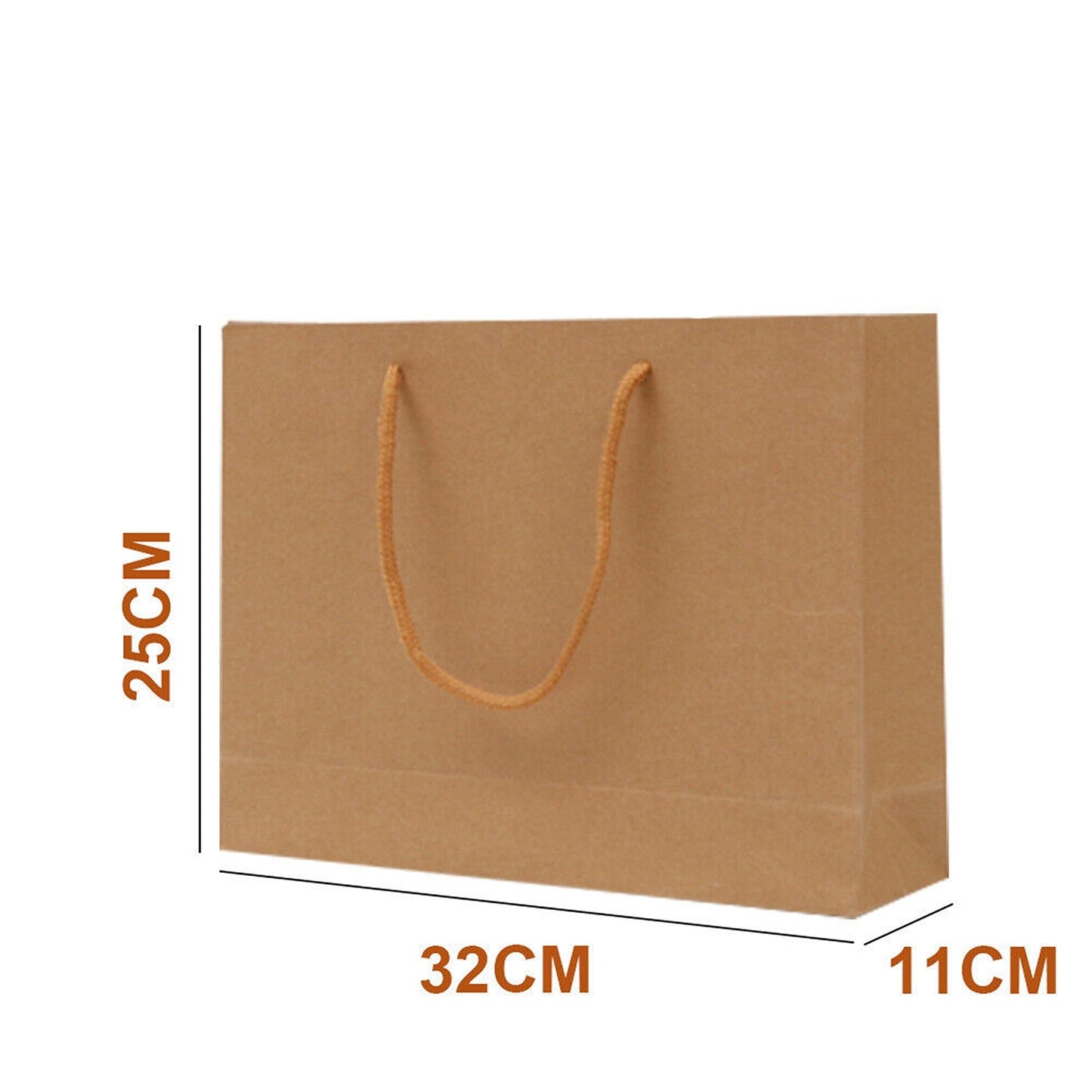 50pcs Bulk Kraft Paper Bags with Rope Handles Gift Shopping Carry Craft