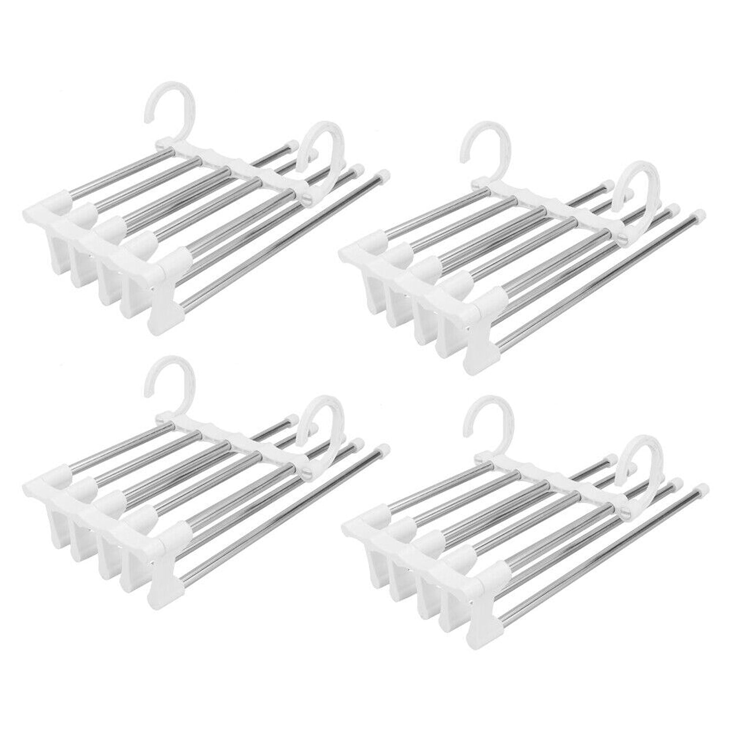 4pcs Stainless-Steel Multi-functional Pants Rack Magic Wardrobe Hanger