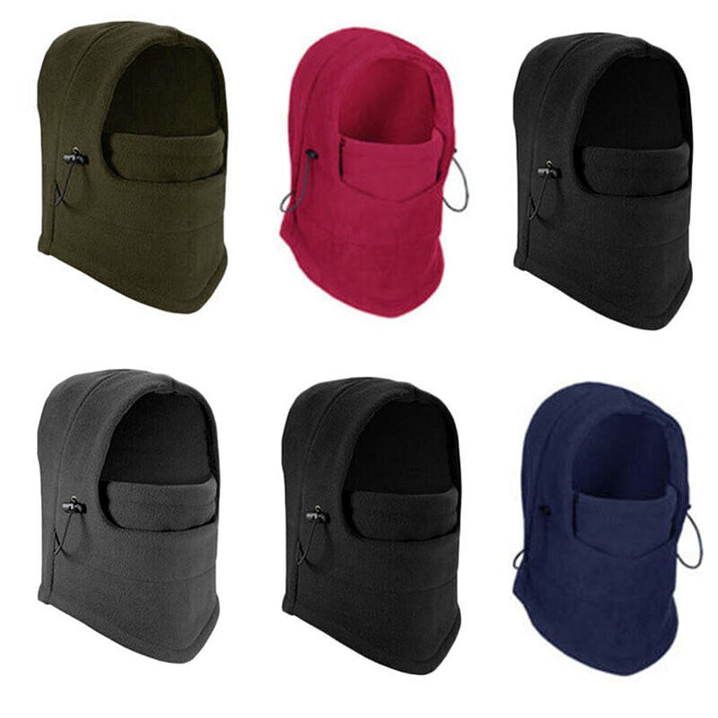 Fleece Hood Winter Thermal Balaclava Ski Face Mask Neck Warmer Cap