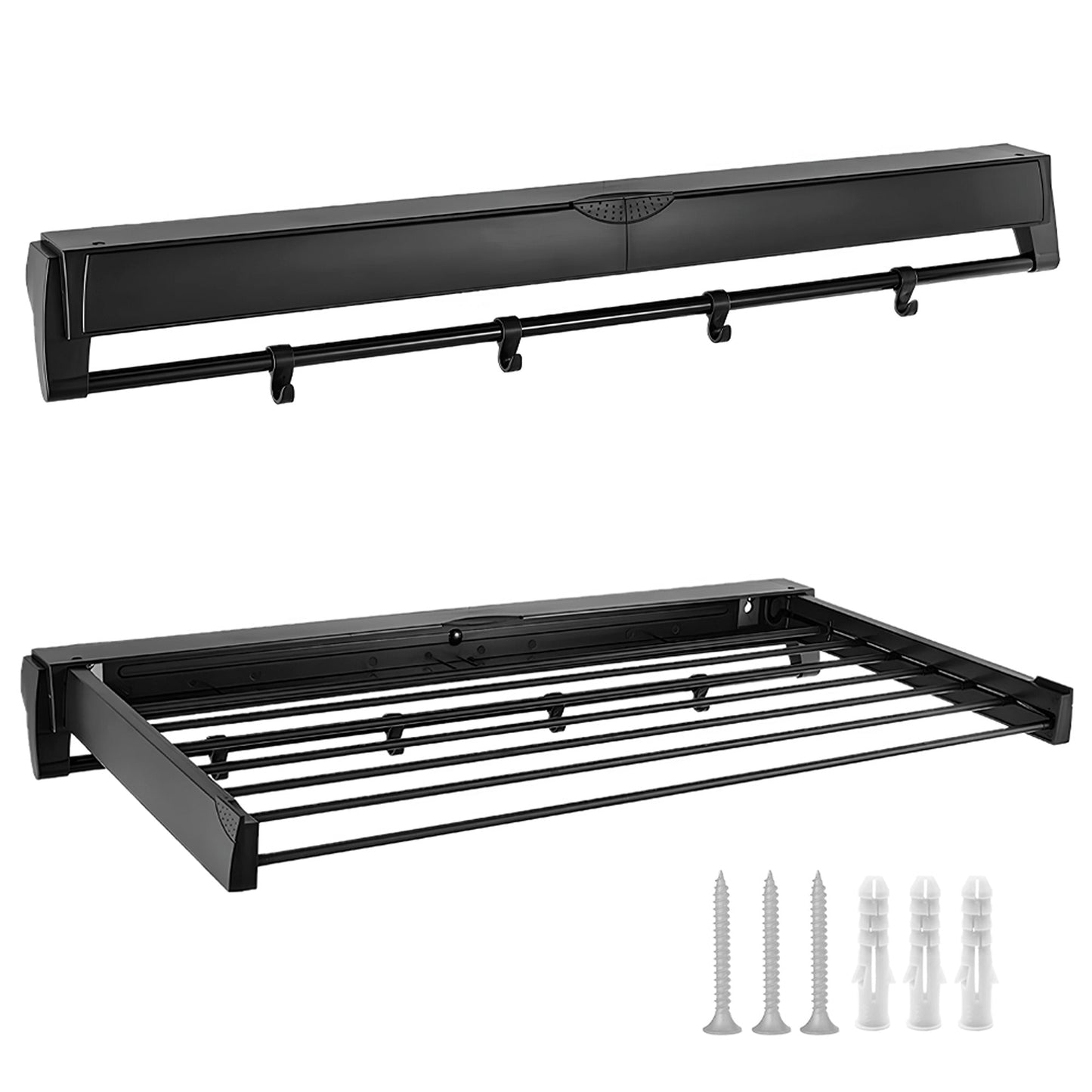 Wall-Mounted Laundry Drying Rack Foldable Clothes Airer for Indoor Outdoor