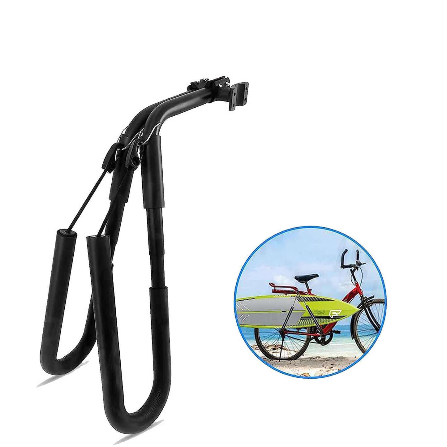Surfboard Bicycle Carrier Side Mounted Rack for Longboard and Kiteboard - 20kg
